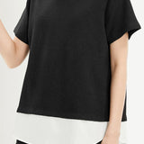 Casual Fake Two-Piece V-Neck Waffle T-Shirt - liwisi
