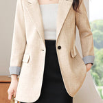 Casual Stripe Patchwork Blazer - liwisi