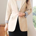 Casual Stripe Patchwork Blazer - liwisi