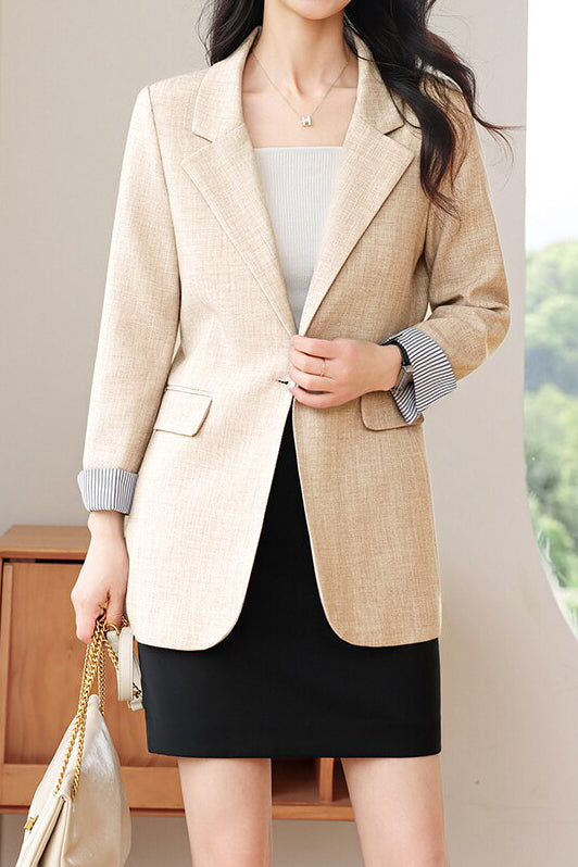 Casual Stripe Patchwork Blazer - liwisi