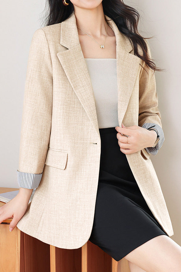 Casual Stripe Patchwork Blazer - liwisi