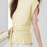 Casual Minimalist Waist Button Shirt - liwisi