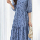 Casual Floral Cake Skirt Dress - liwisi