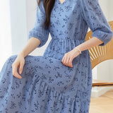 Casual Floral Cake Skirt Dress - liwisi