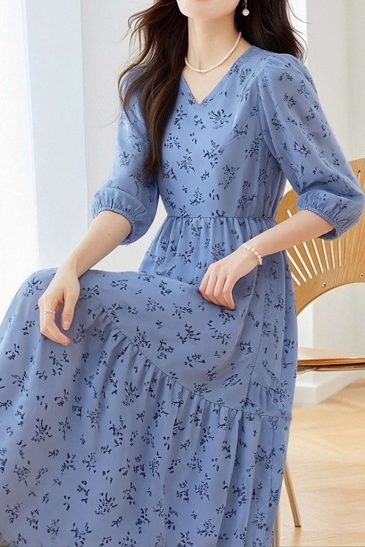 Casual Floral Cake Skirt Dress - liwisi