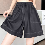Casual Loose Wide Leg Denim Shorts - liwisi