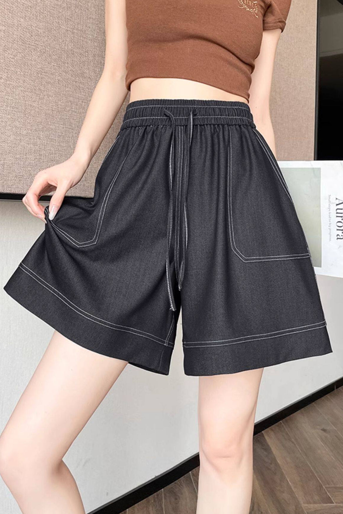 Casual Loose Wide Leg Denim Shorts - liwisi
