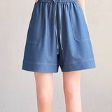 Casual Loose Wide Leg Denim Shorts - liwisi
