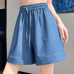 Casual Loose Wide Leg Denim Shorts - liwisi