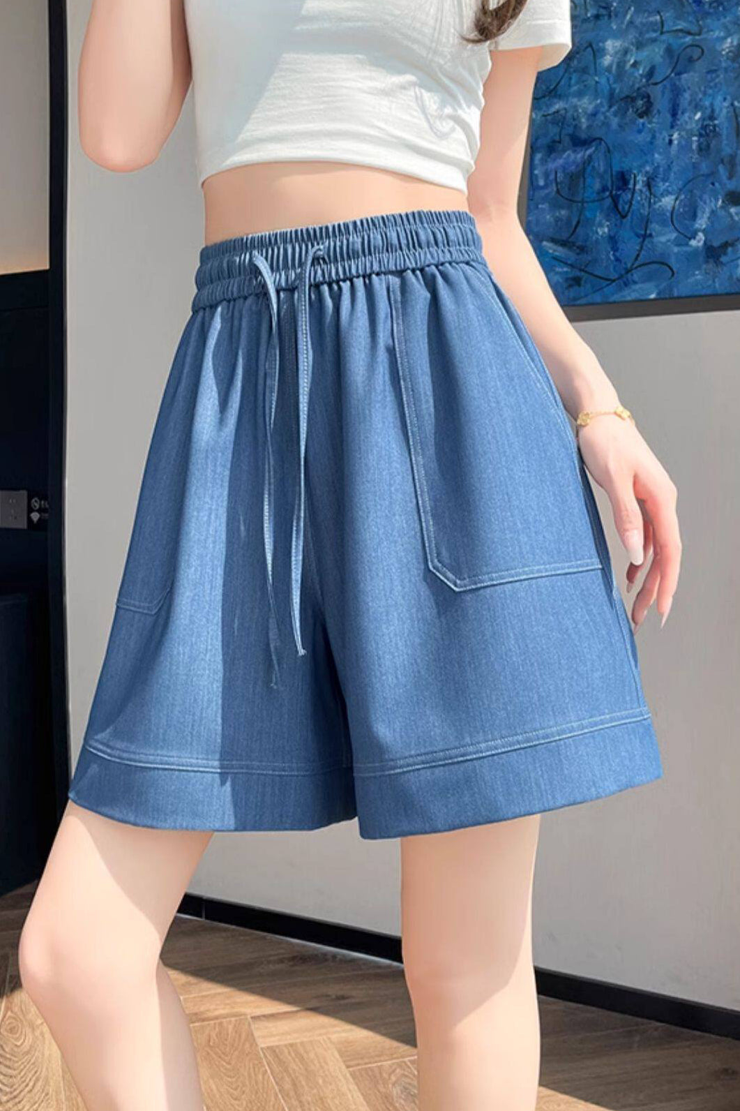 Casual Loose Wide Leg Denim Shorts - liwisi