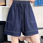 Casual Loose Wide Leg Denim Shorts - liwisi