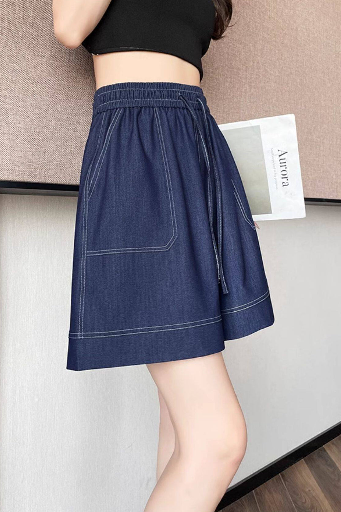 Casual Loose Wide Leg Denim Shorts - liwisi