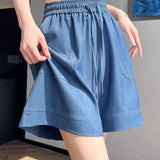 Casual Loose Wide Leg Denim Shorts - liwisi