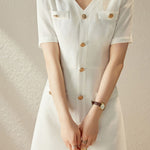 Elegant Short Sleeve Blazer Dress - liwisi