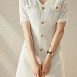 Elegant Short Sleeve Blazer Dress - liwisi