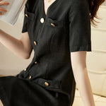 Elegant Short Sleeve Blazer Dress - liwisi