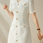 Elegant Short Sleeve Blazer Dress - liwisi