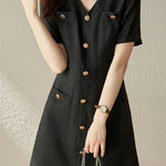 Elegant Short Sleeve Blazer Dress - liwisi