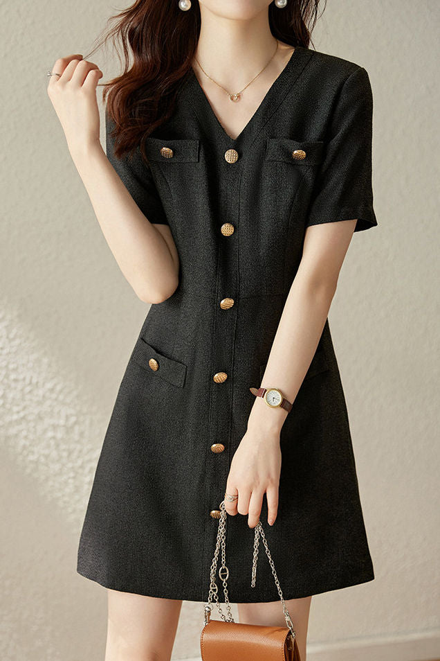 Elegant Short Sleeve Blazer Dress - liwisi