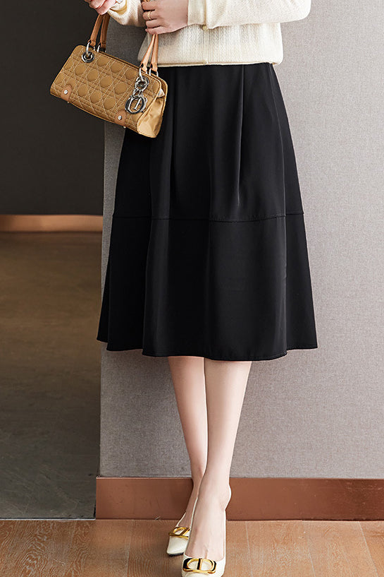 Casual High-Waisted A-Line Chiffon Skirt - liwisi