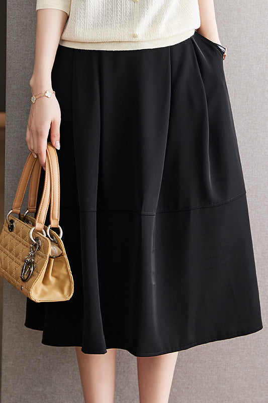 Casual High-Waisted A-Line Chiffon Skirt - liwisi