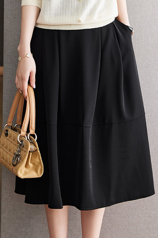 Casual High-Waisted A-Line Chiffon Skirt - liwisi