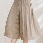 Casual Pleated Elastic Waist Skort - liwisi