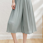 Casual Pleated Elastic Waist Skort - liwisi