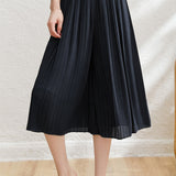 Casual Pleated Elastic Waist Skort - liwisi