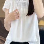 Casual Ruffle Collar Satin Shirt - liwisi