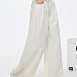 Casual Elastic Back Waist Pleated Wide-Leg Pants - liwisi