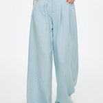 Casual Elastic Back Waist Pleated Wide-Leg Pants - liwisi