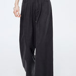 Casual Elastic Back Waist Pleated Wide-Leg Pants - liwisi