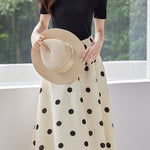 Casual Fake Two-Piece Polka Dot Dress - liwisi