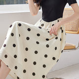 Casual Fake Two-Piece Polka Dot Dress - liwisi