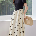 Casual Fake Two-Piece Polka Dot Dress - liwisi