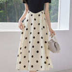 Casual Fake Two-Piece Polka Dot Dress - liwisi