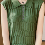 Casual Sleeveless Lapel Knitted Vest - liwisi