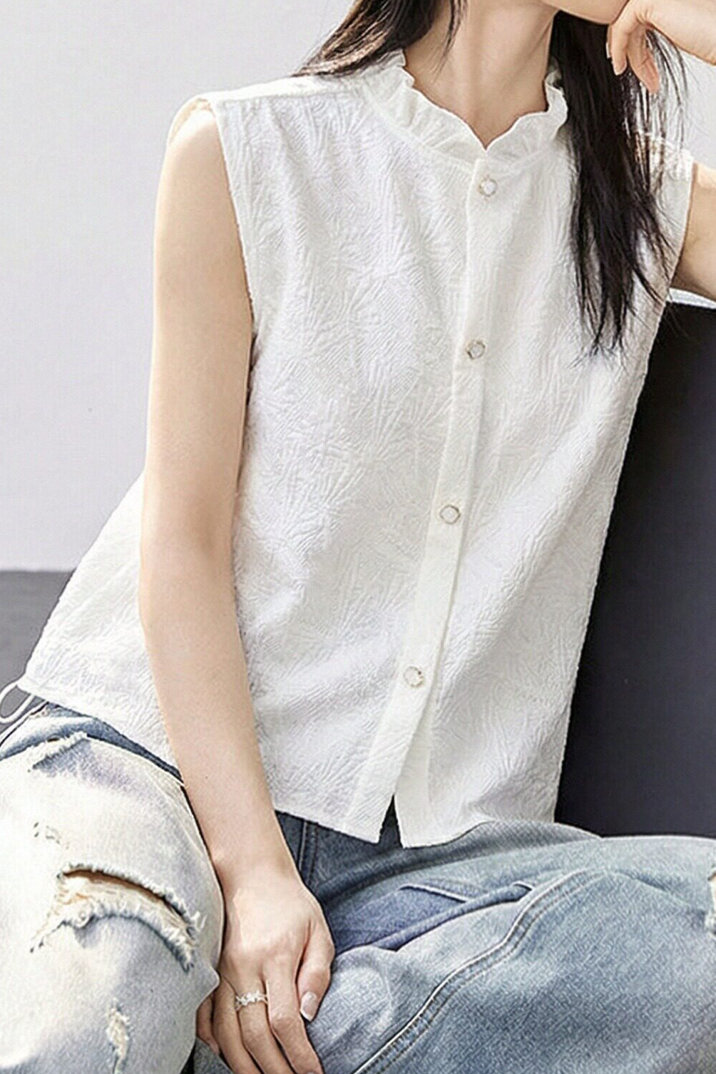 Casual Sleeveless Jacquard Knitted Vest - liwisi