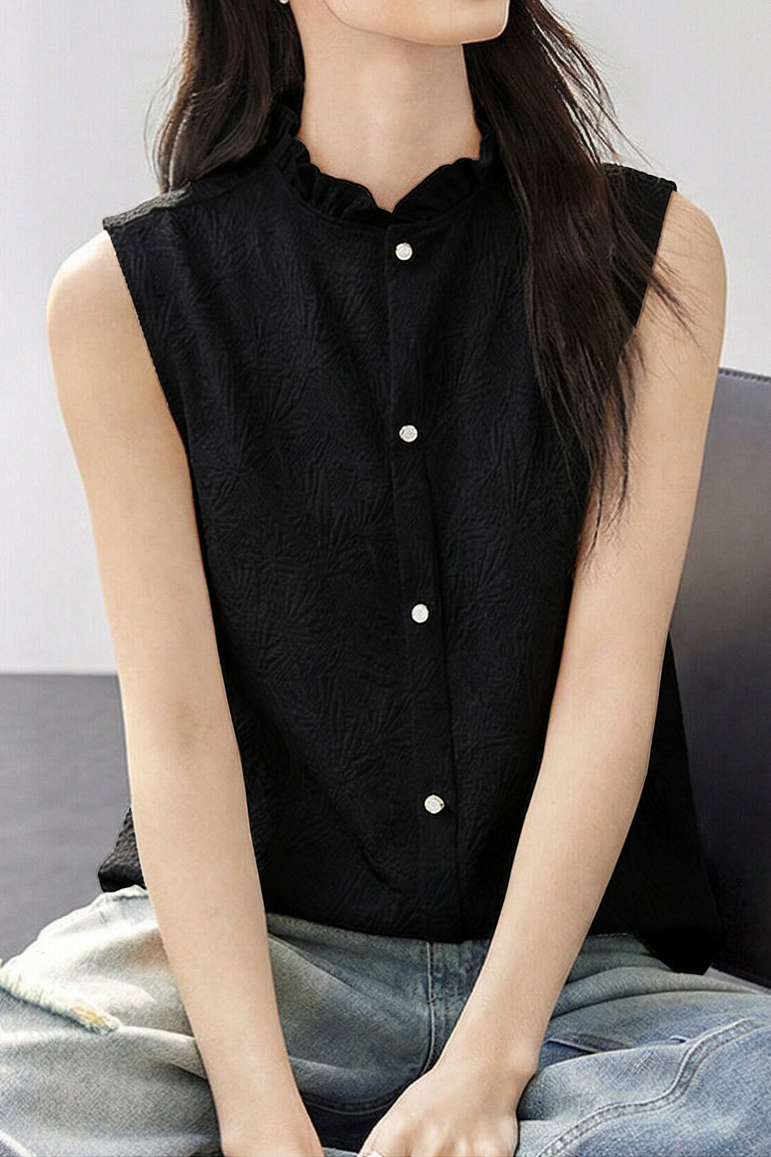 Casual Sleeveless Jacquard Knitted Vest - liwisi