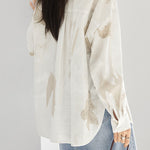 Casual Geometric Plant Lapel Shirt - liwisi