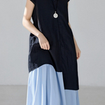Casual V-Neck Sleeveless Shirt & Slip Dress Set - liwisi