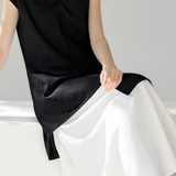 Casual V-Neck Sleeveless Shirt & Slip Dress Set - liwisi