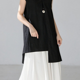 Casual V-Neck Sleeveless Shirt & Slip Dress Set - liwisi