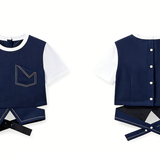 Casual Fake Two-Piece Top & High-Waisted Straight Pants Set - liwisi