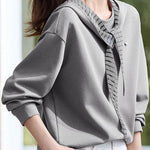 Casual Striped Shawl Hooded Sweatshirt - liwisi