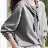 Casual Striped Shawl Hooded Sweatshirt - liwisi
