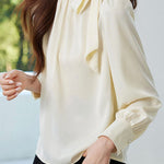 Elegant Stand Collar Bow Shirt - liwisi