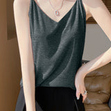 Casual Solid Color Knitted Vest - liwisi