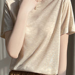 Casual Crew Neck Regular Shoulder T-Shirt - liwisi